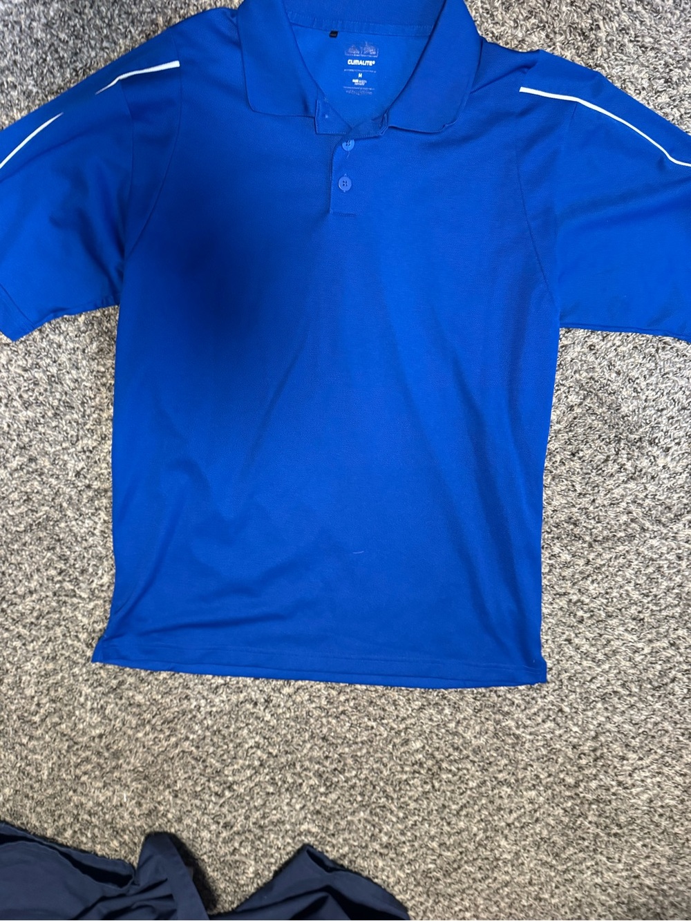adidas Royal Blue Polo with White Shoulder Piping